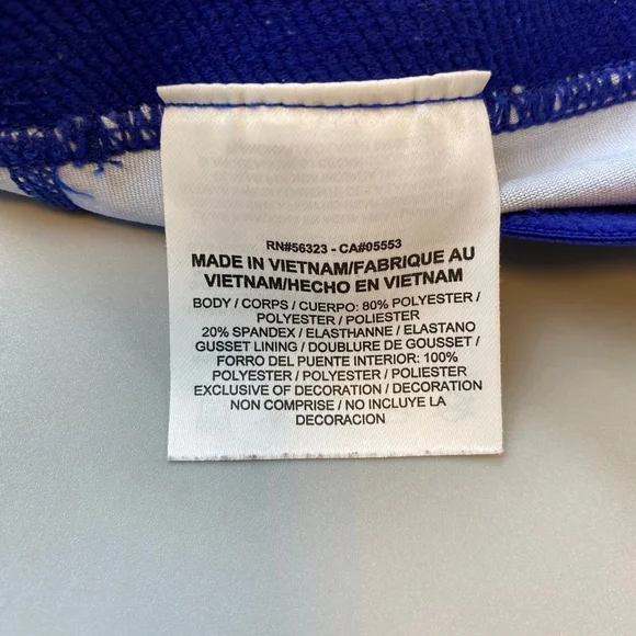 Women's Nike Pro Crop Leggings Blue & White Abstract Print Small Dri-Fit - Picture 4 of 16